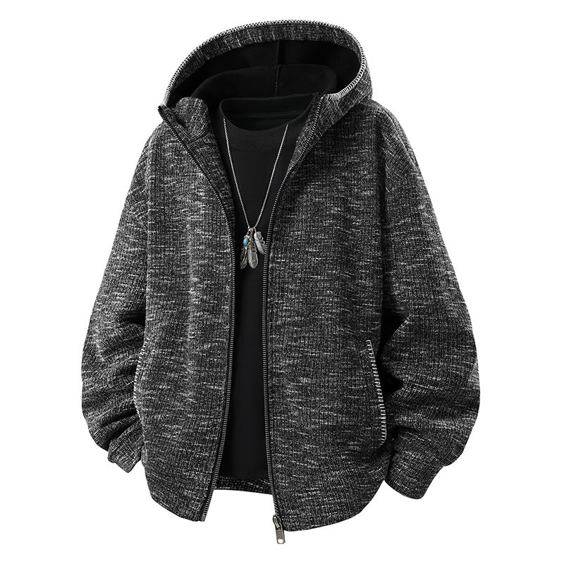 Herren Gepolsterte Strickoptik‑Kapuzenjacke mit Thermofutter und Zwei‑Wege‑Reißverschluss Echo Archiv