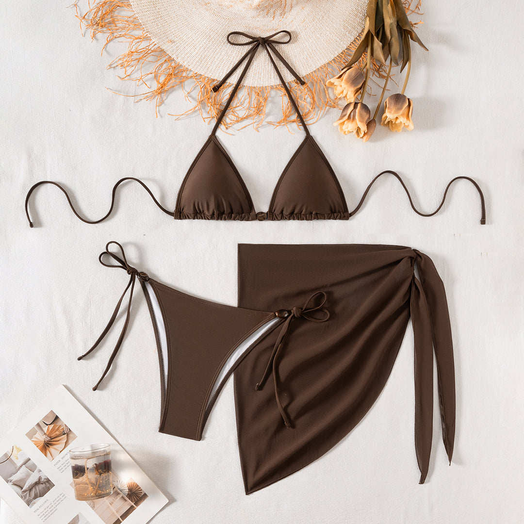 Damen Bikini-Set mit verstellbaren Trägern und elegantem knotendem Unterteil Echo Archiv