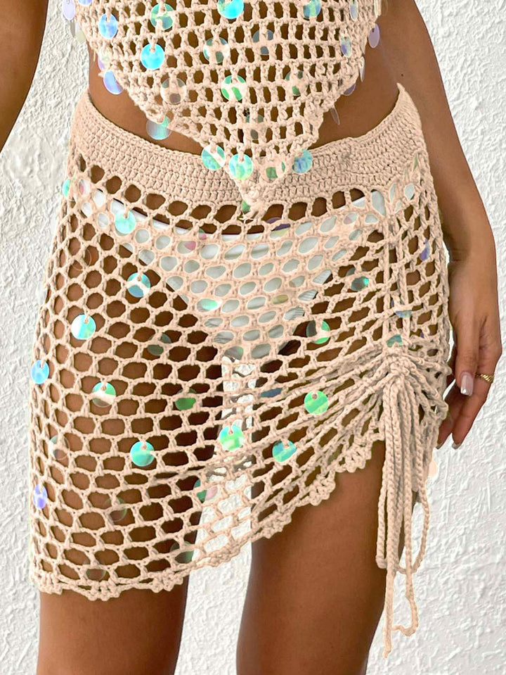 Damen Häkel-Strandsarong mit dekorativen Pailletten Echo Archiv