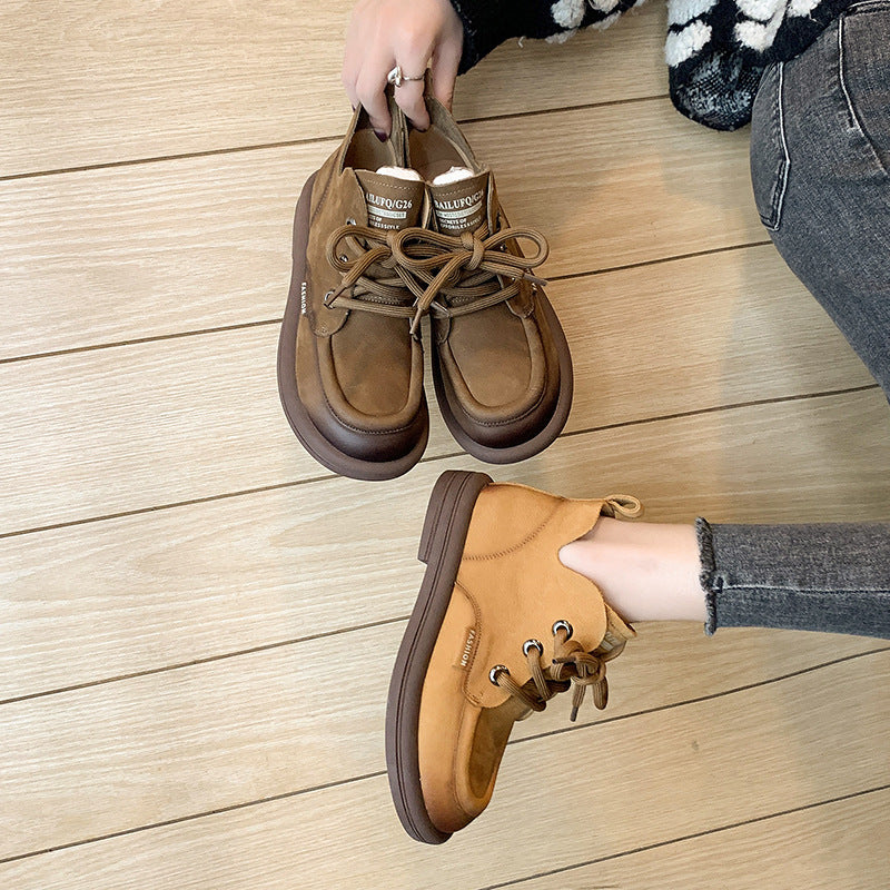 Damen nan modische Schnür-Ankleboots im Mokassin-Look mit weichem Veloursinnenfutter und stoßdämpfender Leichtsohle Echo Archiv
