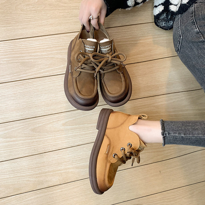 Damen nan modische Schnür-Ankleboots im Mokassin-Look mit weichem Veloursinnenfutter und stoßdämpfender Leichtsohle Echo Archiv