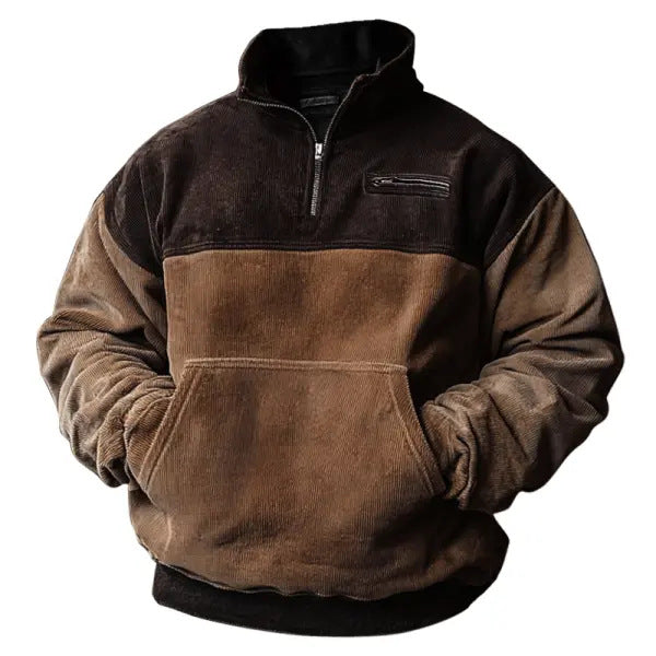 Herren Stepppullover mit hochwertigem Kragen und praktischer Tasche Echoarchiv