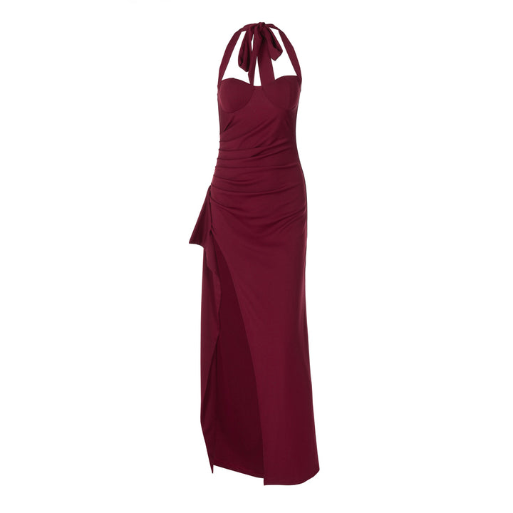 Damen Elegantes Maxikleid mit tiefem Schlitz und tailliertem Oberteil Echo Archiv