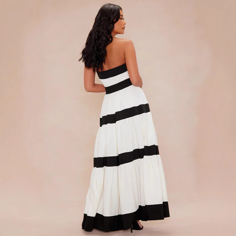 Damen Maxikleid mit schulterfreiem Design und weitem Rock Echo Archiv