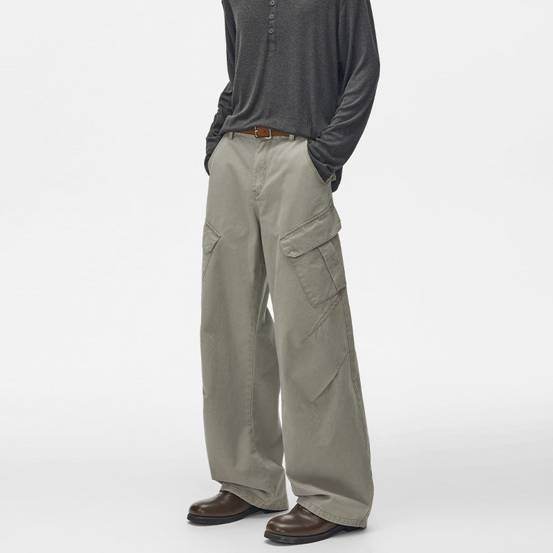 Herren Ultraweite Cargo-Twillhose mit hoher Bundlinie, Oversized-Bein und aufgesetzten Klappentaschen Echo Archiv