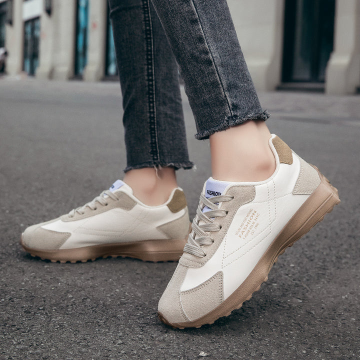 Damen nan leichte Retro-Laufsneaker aus Lederimitat und Velours mit gepolsterter Fersenstütze und rutschfester Profilsohle Echo Archiv