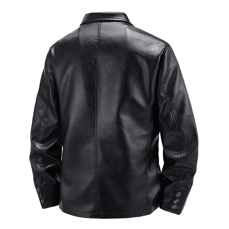 Herren Elegante Kunstlederjacke im klassischen Schnitt – Valtoré