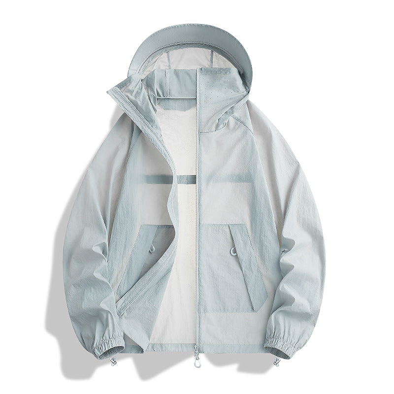Herren Leichte Wind- und Wasserabweisende Kapuzen‑Übergangsjacke mit Netzfutter & Tunnelzug Echoarchiv