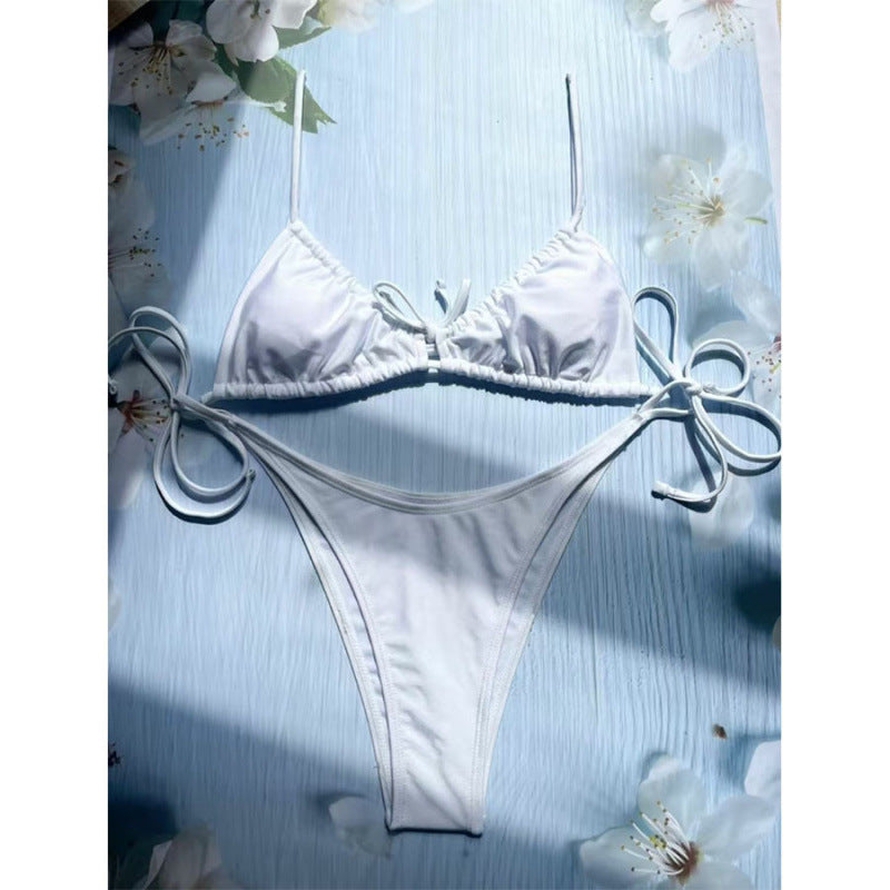 Damen Triangel-Bikini mit verspieltem Leopardenmuster und verstellbaren Bändern Echo Archiv