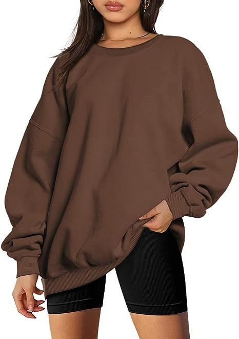 Damen nan extralanger Oversize-Sweatpullover mit Ballonärmeln, geripptem Saum und angerauter Innenseite Echo Archiv