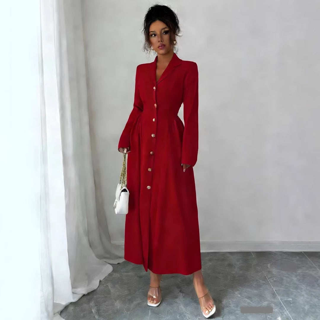 Damen Elegantes Midikleid im Blazerstil mit taillierter Schnittführung – Valéne