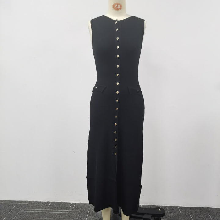 Damen Strick-Maxikleid mit durchgehendem Knopfverschluss Echo Archiv