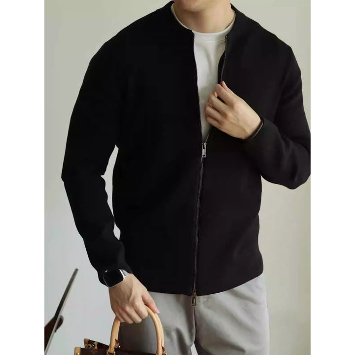 Herren Elegante Strickjacke mit durchgehendem Reißverschluss Echoarchiv
