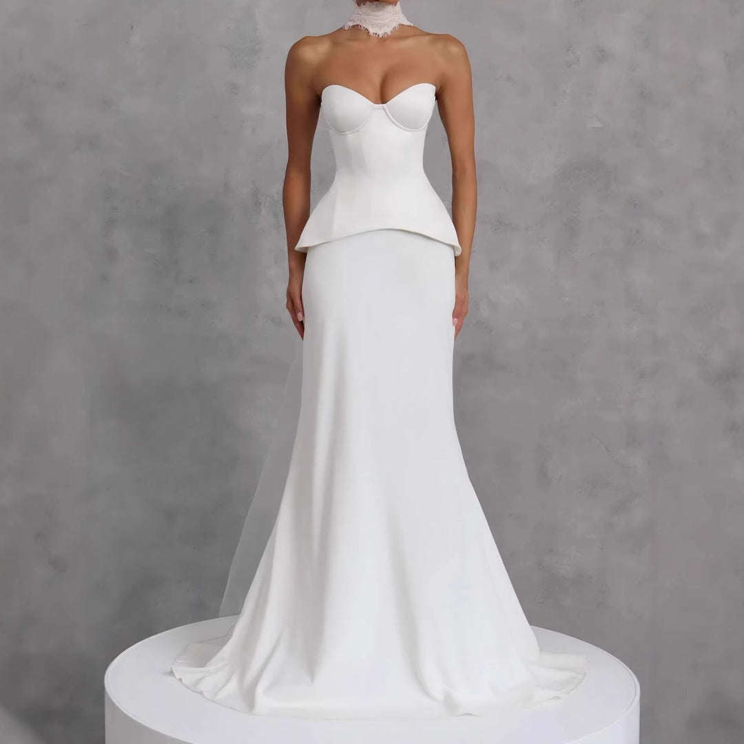 Damen Figurbetontes Brautkleid mit Peplum-Silhouette Echo Archiv