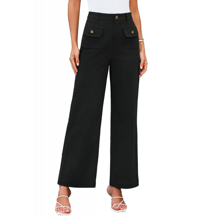 Damen High-Waist Palazzo-Hose mit aufgesetzten Knopf-Taschen Echo Archiv