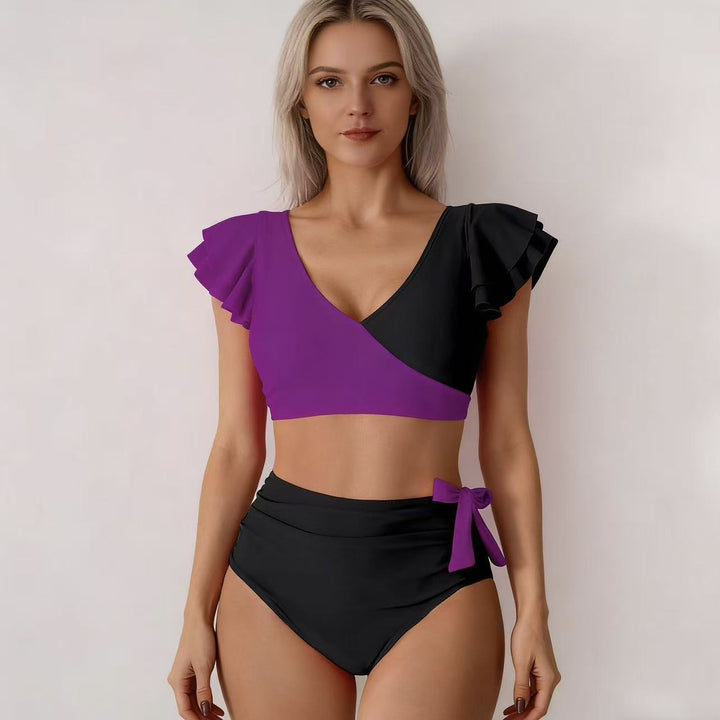 Damen Hochtailliertes Bikini-Set mit Rüschendetails Echo Archiv