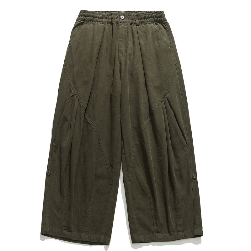 Damen Culotte-Hose im Paperbag-Stil mit elastischem Bund, Teilungsnähten und weitem Bein Echo Archiv