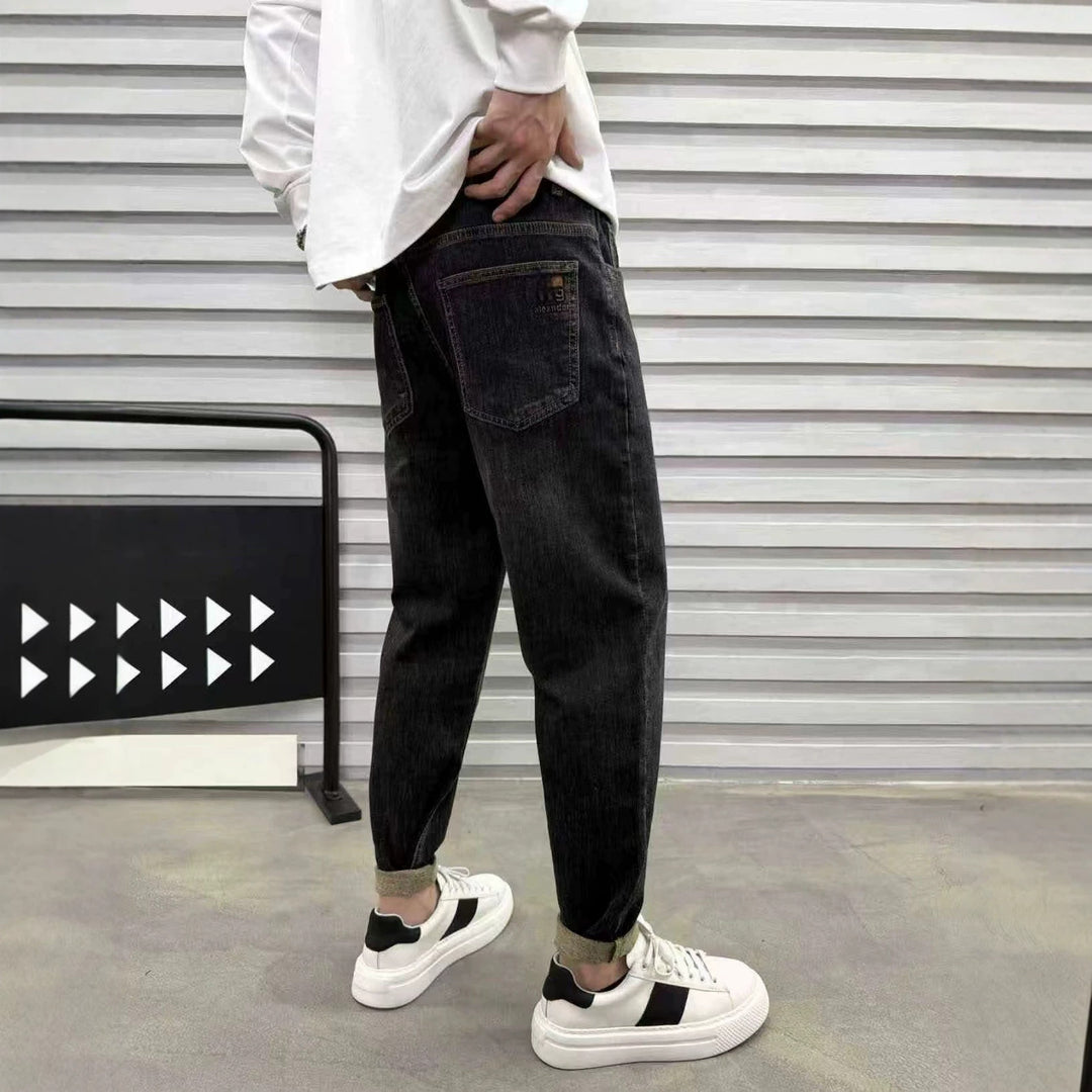 Herren Relaxed Denim-Jogger mit Kordelzug und elastischem Saum Echoarchiv