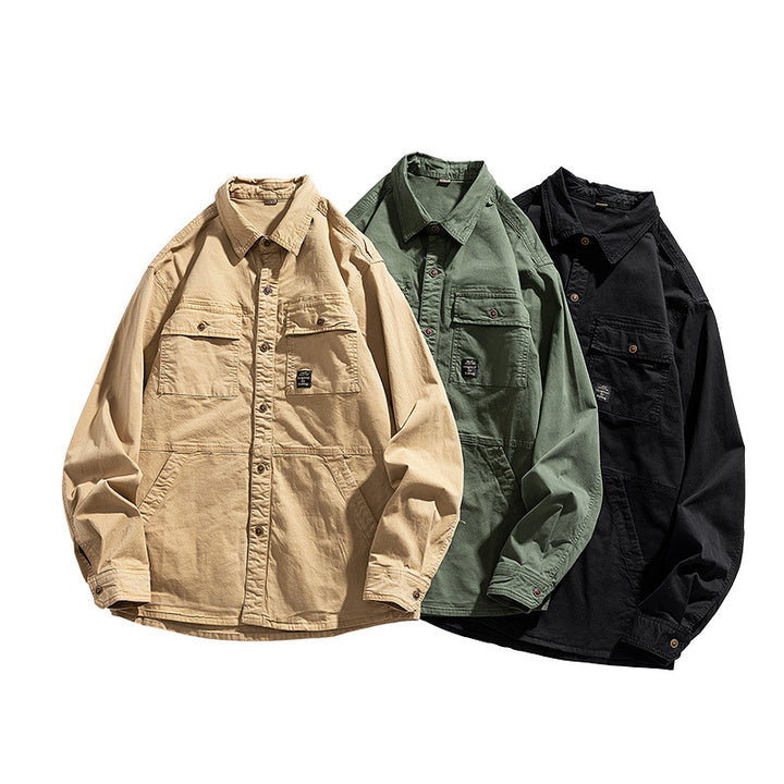 Herren Lässige Overshirt-Fieldjacke im Utility‑Stil mit Brust- und Eingrifftaschen Echo Archiv