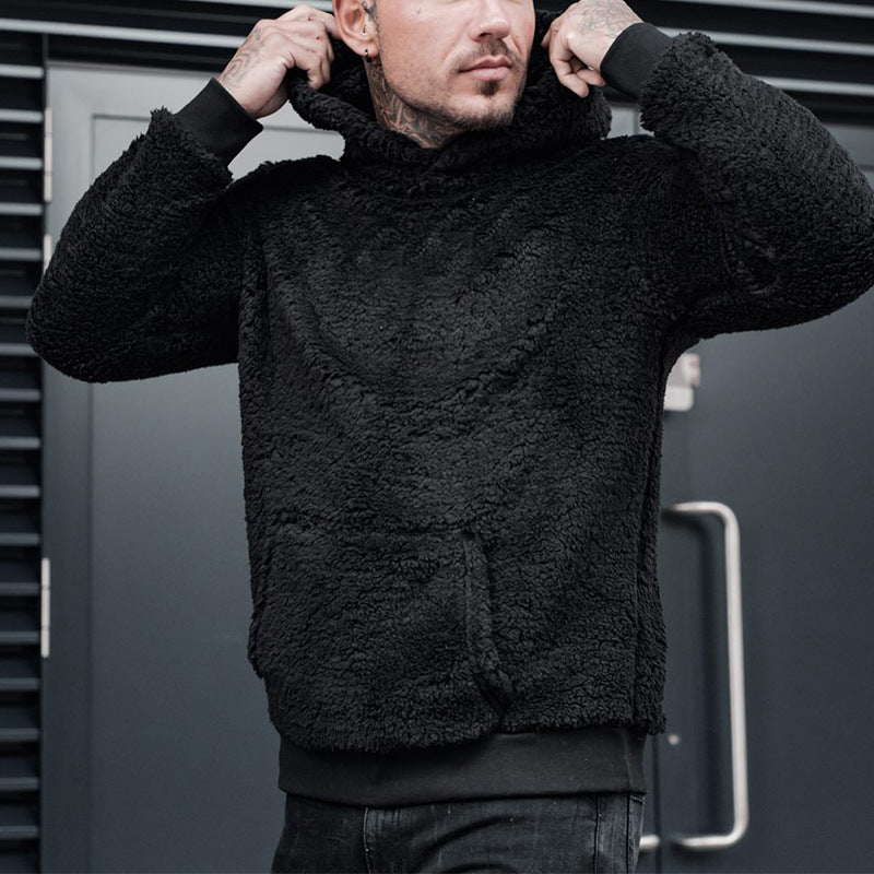 Herren kuscheliger Fleece-Hoodie mit Kängurutasche und Kapuze Echoarchiv