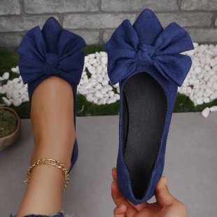 Damen nan spitze Ballerina-Slipper mit dekorativer Schleife und gepolstertem Komfortfußbett Echo Archiv