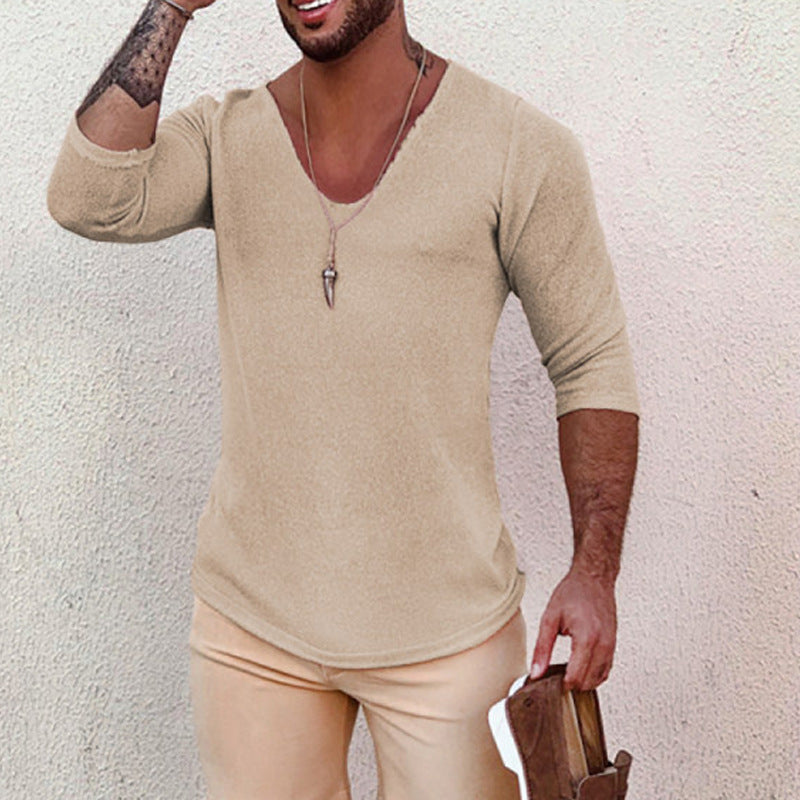 Herren V-Ausschnitt Shirt mit innovativem Strukturdesign Echoarchiv