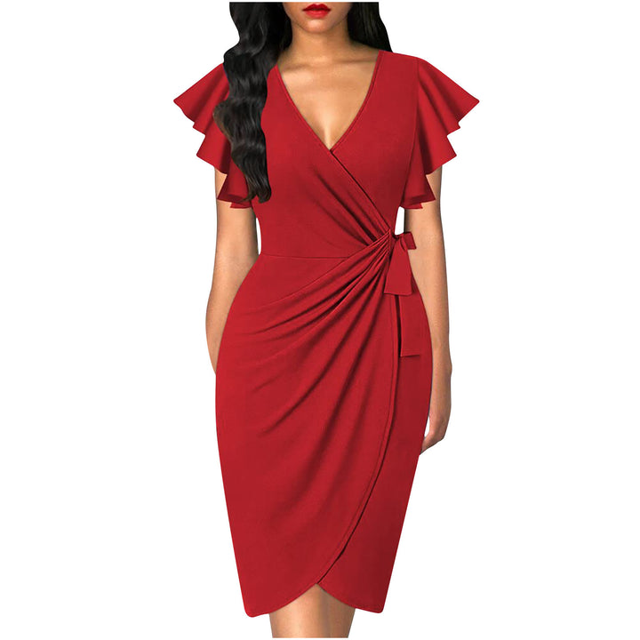 Damen Wickelkleid mit Rüschendetails und elastischem Tailleneinsatz Echo Archiv