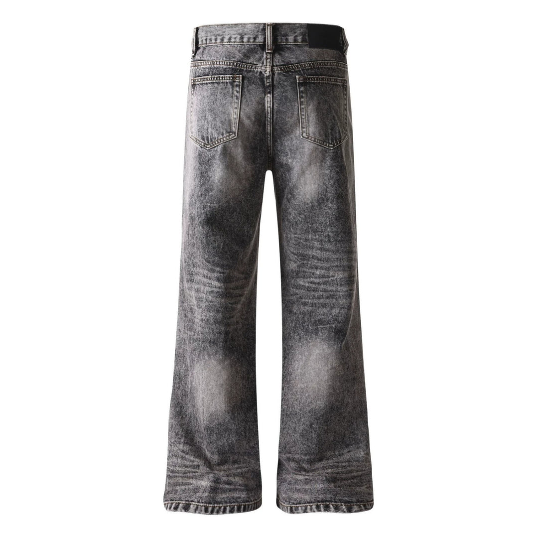 Damen weite Cropped-Jeans mit hoher Taille und Used-Effekt Echoarchiv
