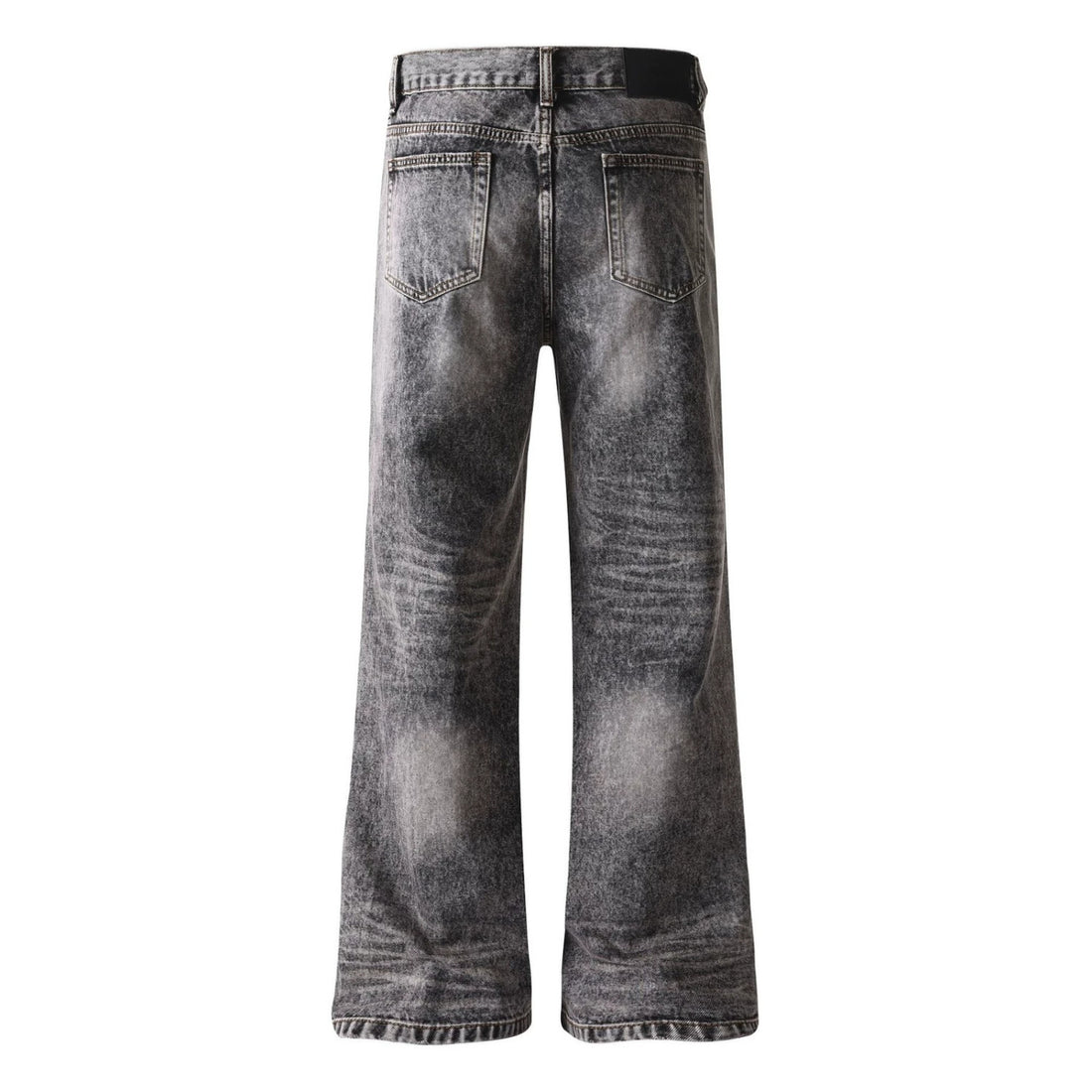 Damen weite Cropped-Jeans mit hoher Taille und Used-Effekt Echoarchiv
