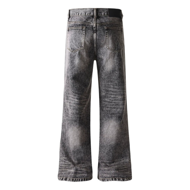 Damen weite Cropped-Jeans mit hoher Taille und Used-Effekt Echoarchiv