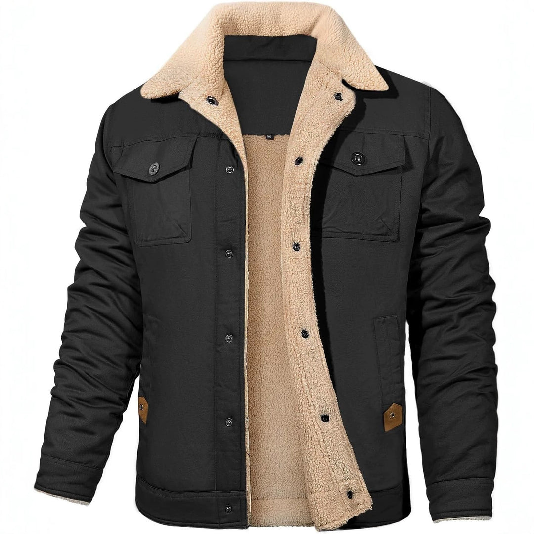 Herren Utility-Arbeitsjacke aus Canvas mit Kunstfellkragen und gesteppter Innenfütterung Echoarchiv