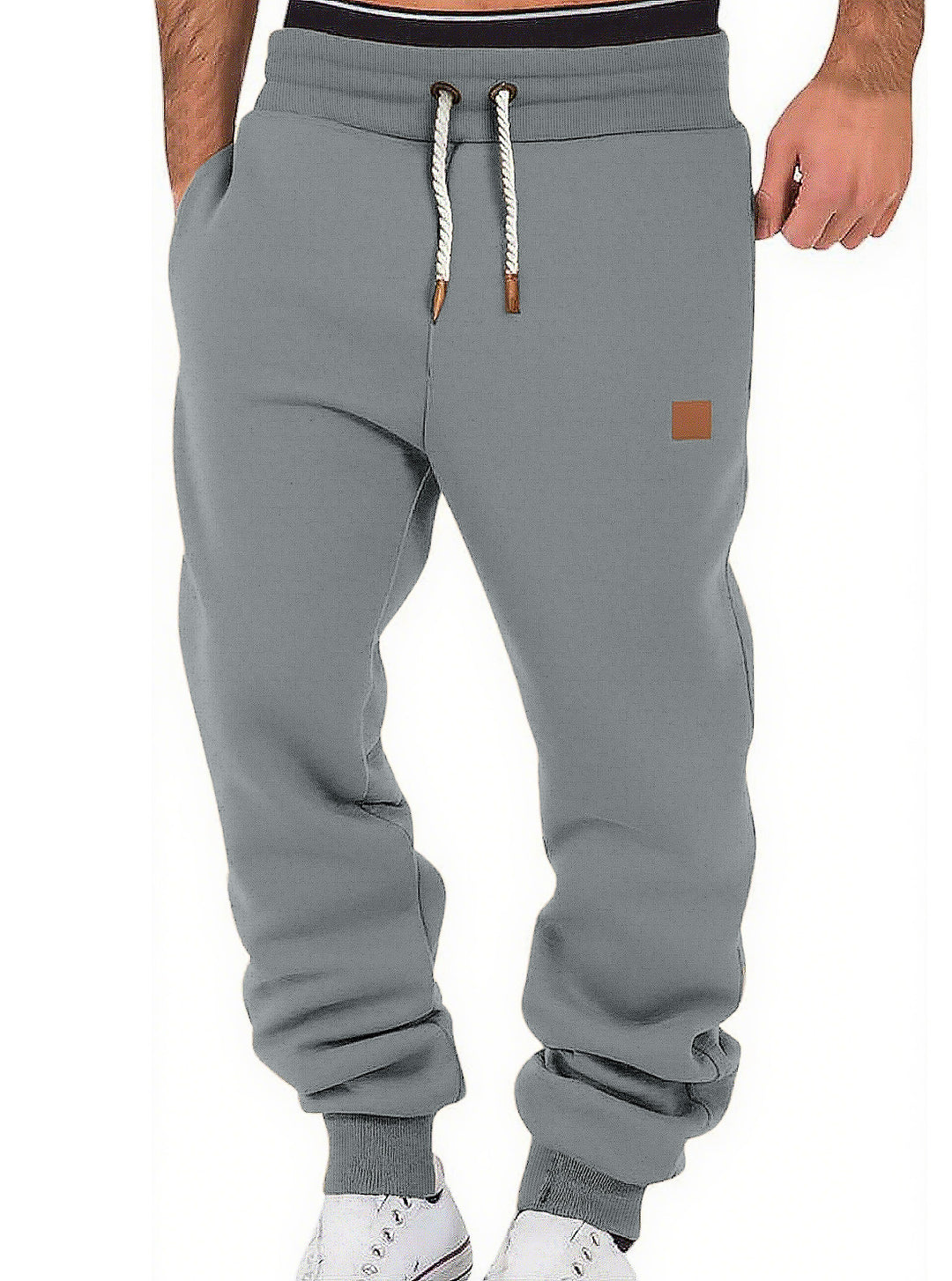 Herren Relax-Fit Fleece-Jogginghose mit Bündchen und Kordelzug Echoarchiv