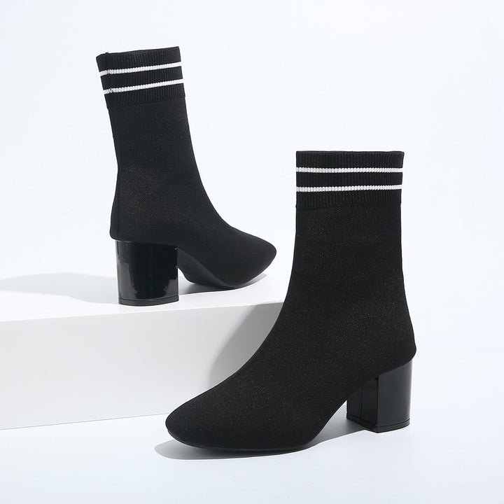 Damen Strumpfstiefeletten mit Blockabsatz Echo Archiv
