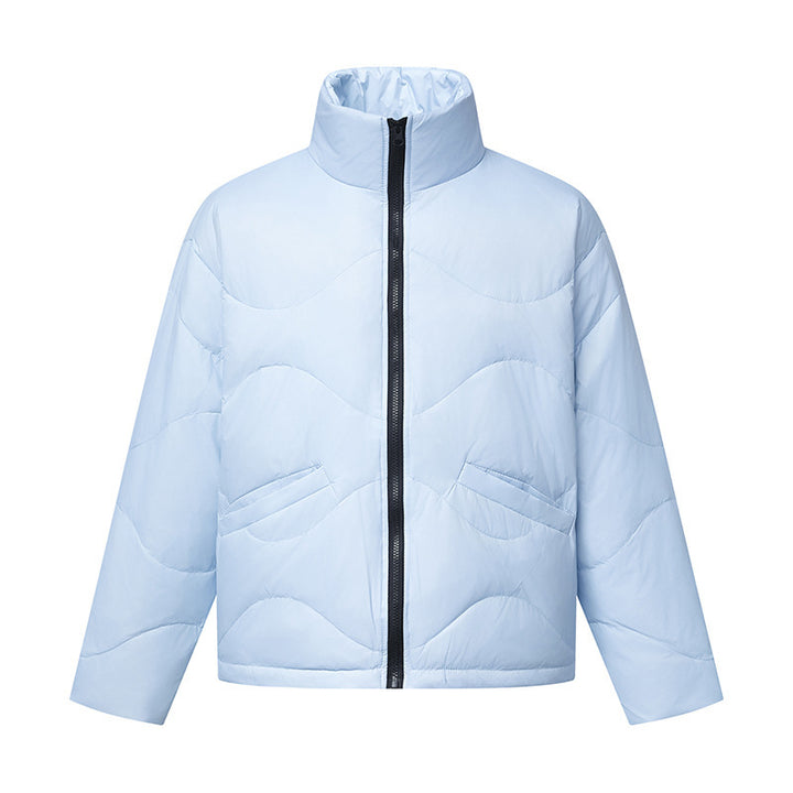 Damen Kurz geschnittene wattierte Steppjacke mit Wellensteppung und hohem Stehkragen Echo Archiv