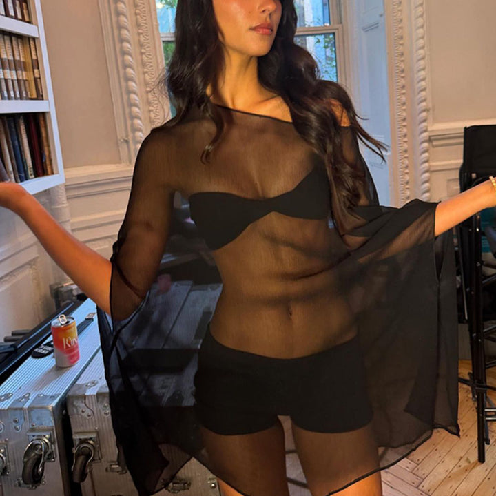 Damen Chiffon Überwurf mit eleganten Ärmelausschnitten Echo Archiv