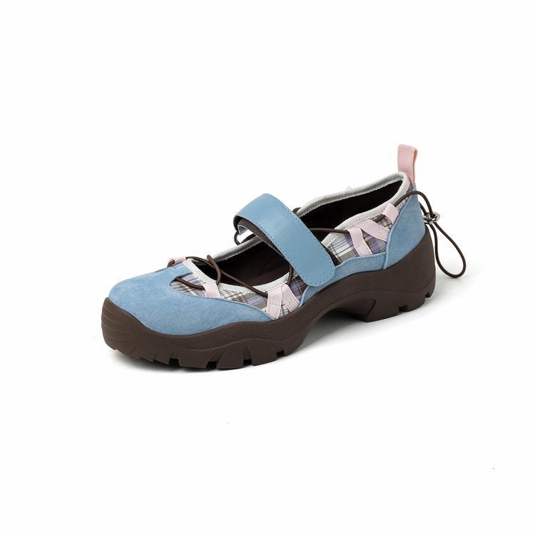 Damen Sportliche Ballerinas mit verstellbarem Riemen und rutschfester Sohle Echoarchiv