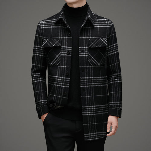 Herren gesteppte Flanelljacke mit Karomuster und praktischen Taschen Echoarchiv