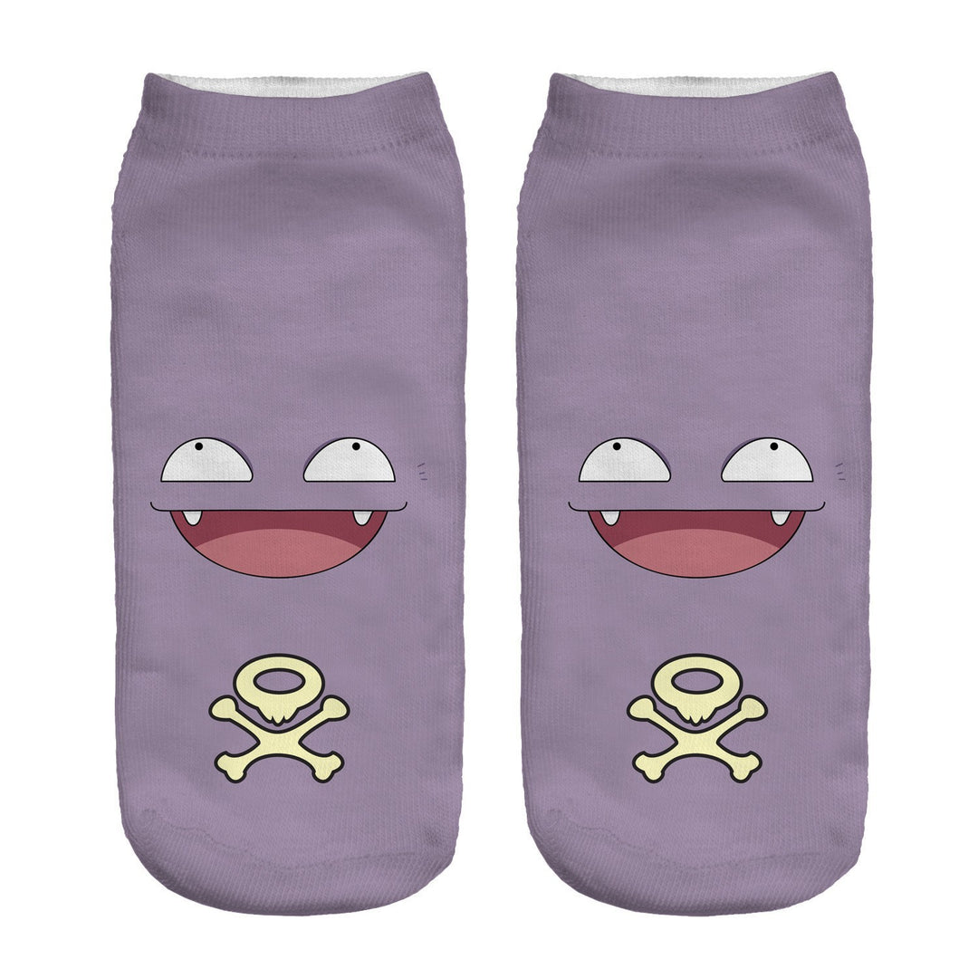 Unisex Niedrige Ankle-Socken mit Cartoon-Monster-Gesicht und weichem Baumwollmix – Norré