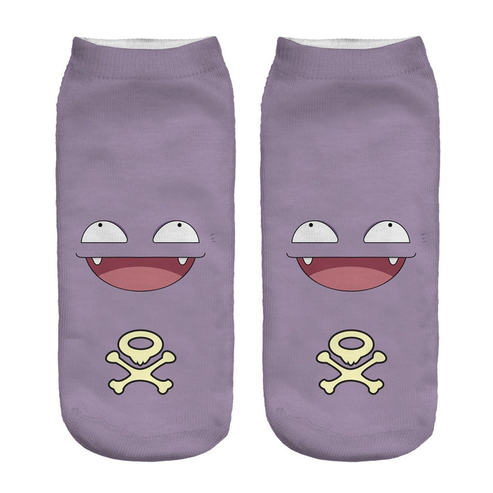 Unisex Niedrige Ankle-Socken mit Cartoon-Monster-Gesicht und weichem Baumwollmix – Norré