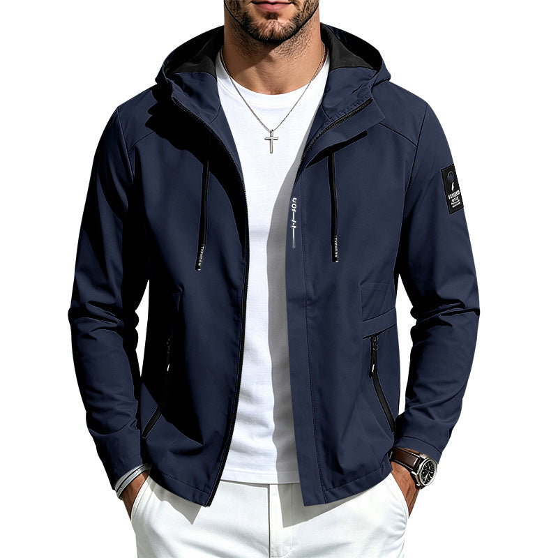 Herren Leichte Softshelljacke mit Kapuze wind- und wasserabweisend Reißverschlusstaschen Echoarchiv