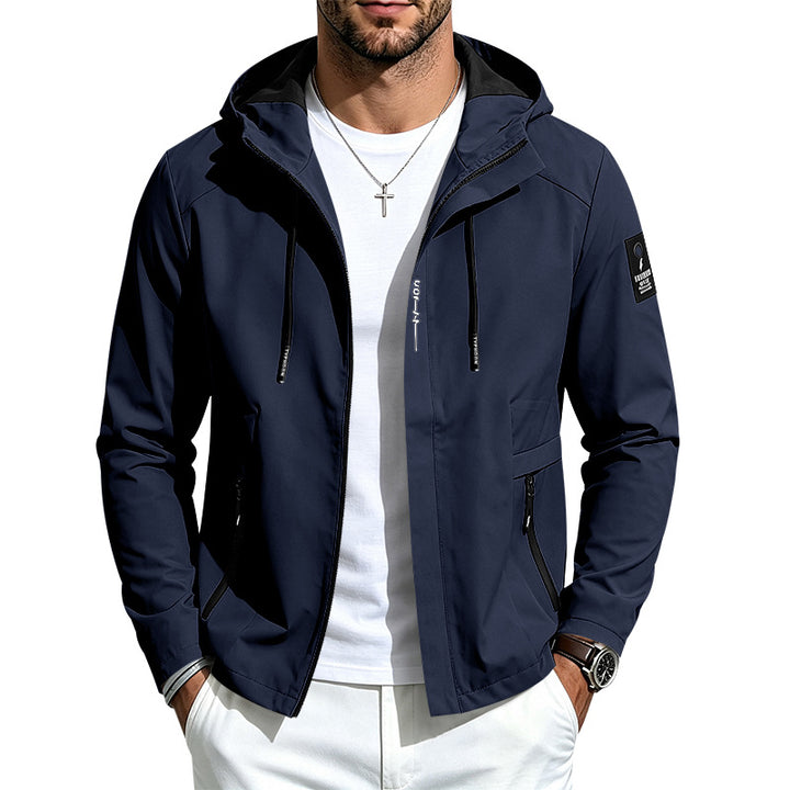 Herren Leichte Softshelljacke mit Kapuze wind- und wasserabweisend Reißverschlusstaschen Echoarchiv