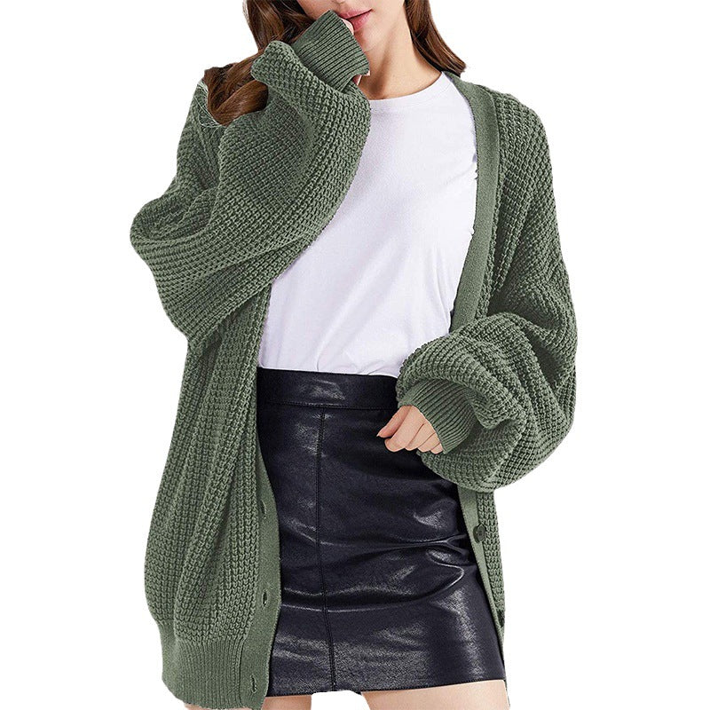 Damen nan Oversize Strickcardigan mit Ballonärmeln und großzügiger Knopfleiste Echo Archiv