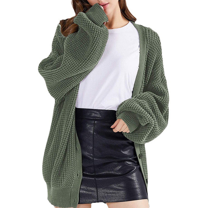 Damen nan Oversize Strickcardigan mit Ballonärmeln und großzügiger Knopfleiste Echo Archiv