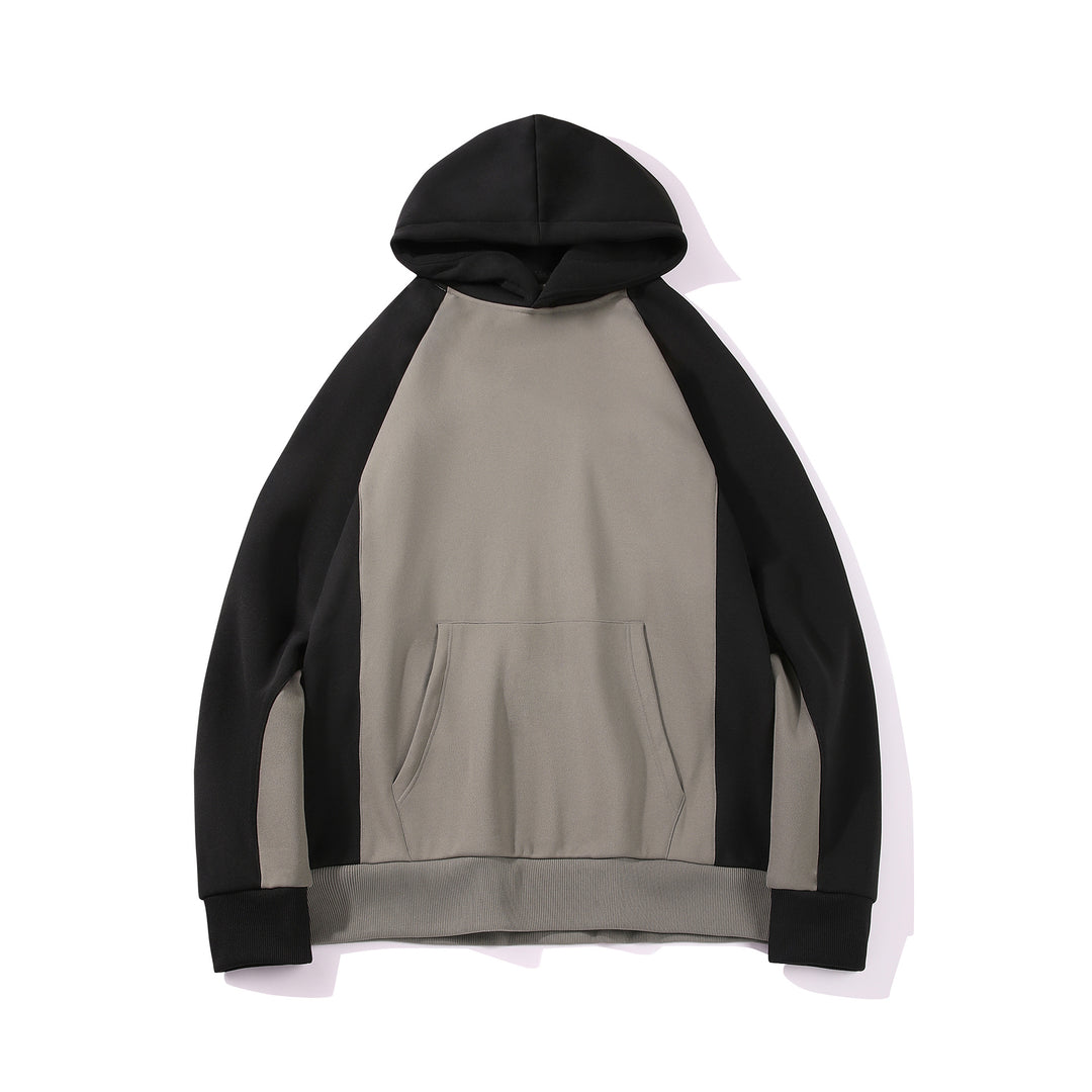 Herren Kapuzenpullover im Colourblock-Design mit Raglanärmeln, Kängurutasche und geripptem Saum Echo Archiv