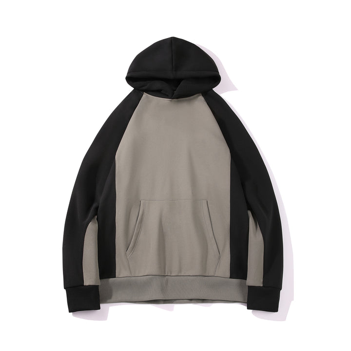 Herren Kapuzenpullover im Colourblock-Design mit Raglanärmeln, Kängurutasche und geripptem Saum Echo Archiv