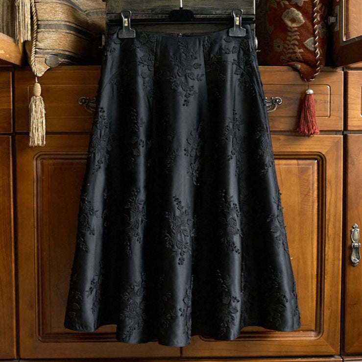 Damen Eleganter Maxirock mit floralem Muster Echoarchiv