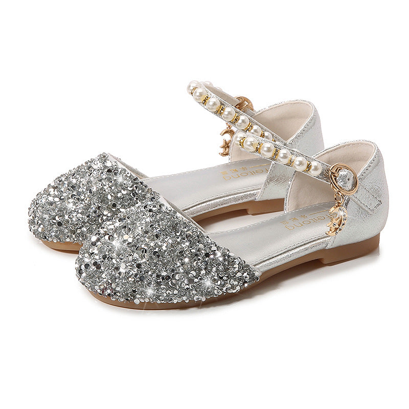 Mädchen Elegante Ballerinas mit Glitzer und Perlen Echo Archiv