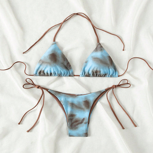 Damen Triangel Bikini mit verstellbaren Bindebändern und raffiniertem Rüschendesign Echo Archiv