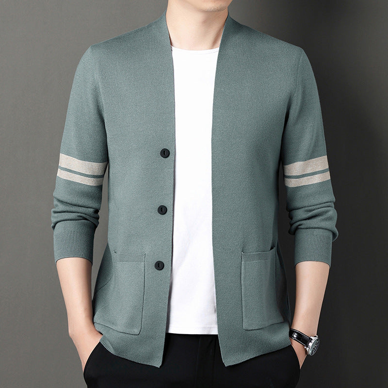 Herren modische Strickjacke mit eleganten Knöpfen und praktischen Taschen Echoarchiv