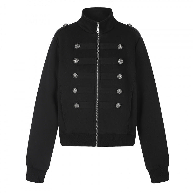 Unisex Sweatjacke im Military-Look mit doppelter Knopfleiste Echo Archiv